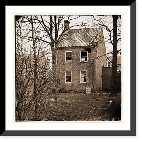 Historic Framed Print, Petersburg Virginia. Damaged house,  17-7/8" x 21-7/8"