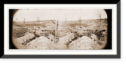 Historic Framed Print, Petersburg Virginia. Earthworks in front of Petersburg - 4,  17-7/8" x 21-7/8"