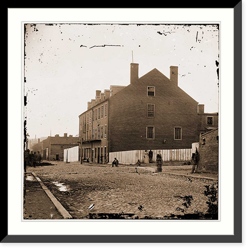 Historic Framed Print, Richmond Virginia. Castle Thunder. (Converted tobacco warehouse for political priso,  17-7/8" x 21-7/8"