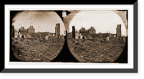 Historic Framed Print, Richmond Virginia. Ruins of State Arsenal and paper mill. Band of 107th US Colored,  17-7/8" x 21-7/8"