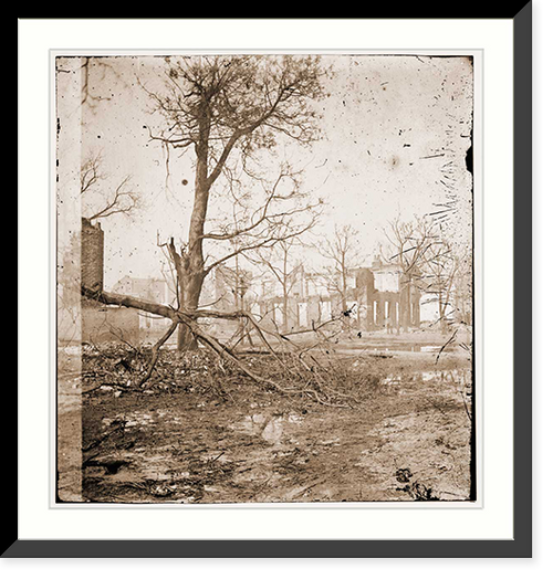 Historic Framed Print, Savannah Georgia. Ruins of houses - 6,  17-7/8" x 21-7/8"
