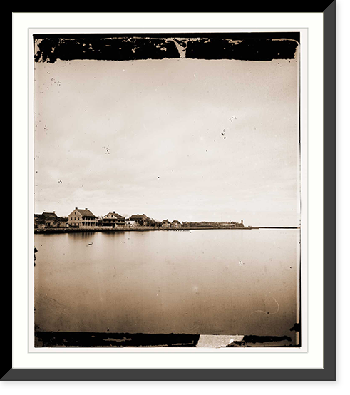 Historic Framed Print, St. Augustine Florida. View of town from bay,  17-7/8" x 21-7/8"