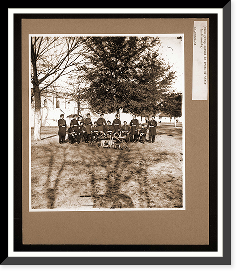 Historic Framed Print, Band group seated behind their instruments - 2,  17-7/8" x 21-7/8"
