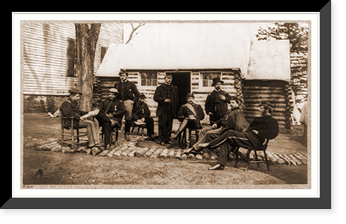 Historic Framed Print, Staff officers at head quarters 6th Army Corps near Brandy Station Va.,  17-7/8" x 21-7/8"
