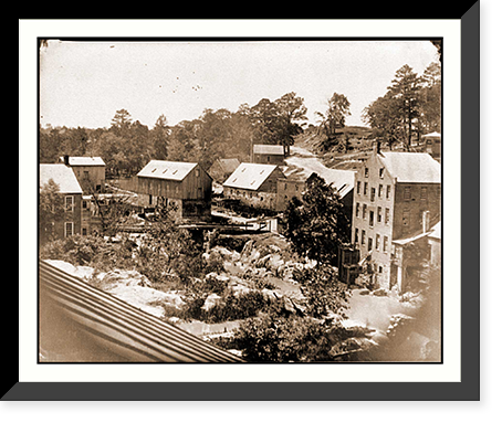 Historic Framed Print, Petersburg Va. Mills on the Appomattox River near Campbells Bridge,  17-7/8" x 21-7/8"