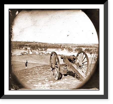 Richmond Va. View of city from Belle Isle; gun in foreground Classic, Historic Reproduction
