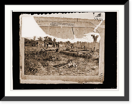 Historic Framed Print, Corinth Mississippi. Confederate dead in front of Battery Robinette the morning aft,  17-7/8" x 21-7/8"