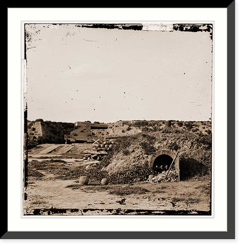 Drewrys Bluff Virginia. Interior of Fort Darling. (Magazines bomb-proof and shot & - 2, Antique Poster