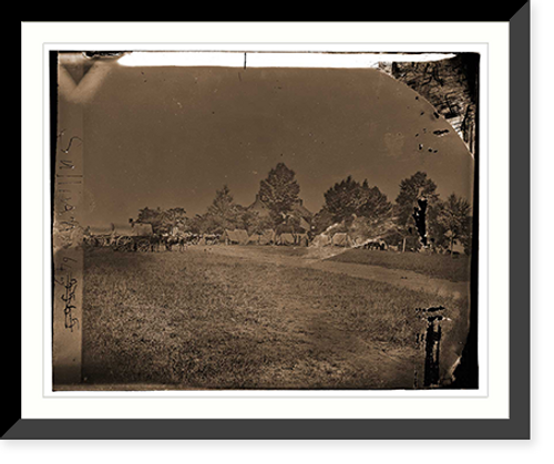 Historic Framed Print, Manassas Virginia. Camp of General Irvin McDowells body guard. Liberia William J. W,  17-7/8" x 21-7/8"