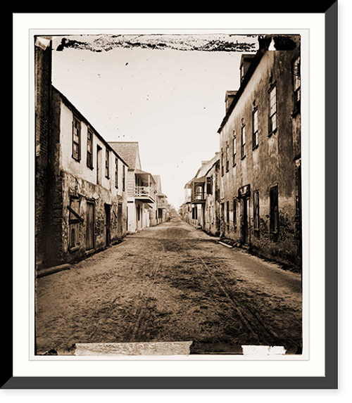Historic Framed Print, St. Augustine Florida. Street view - 3,  17-7/8" x 21-7/8"