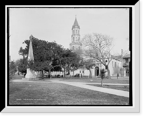 Historic Framed Print, The Plaza [de la Constitucion], St. Augustine,  17-7/8" x 21-7/8"