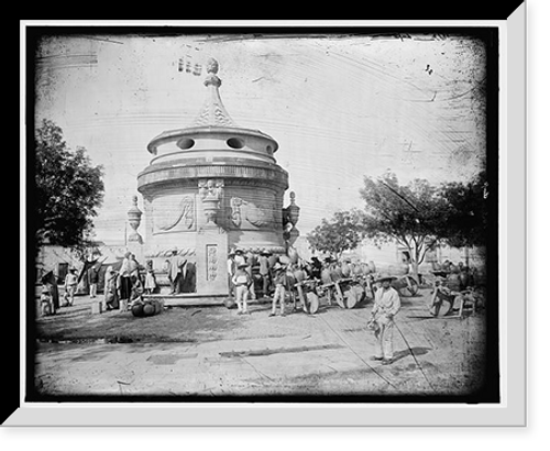 Historic Framed Print, [Water carriers at the fountain, San Luis Potosi],  17-7/8" x 21-7/8"