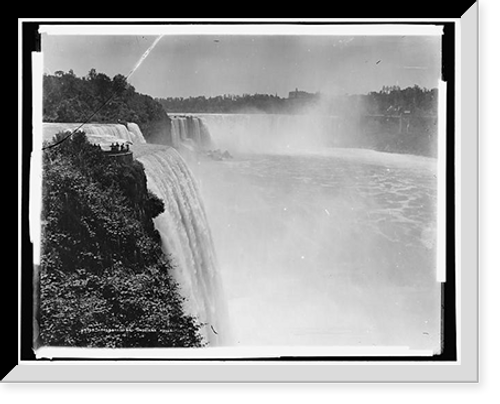 Historic Framed Print, Horseshoe and American Falls,  17-7/8" x 21-7/8"