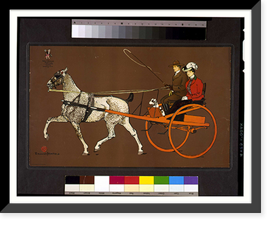 Couple in a breaking cart. Edward Penfield, Antique Wall Art