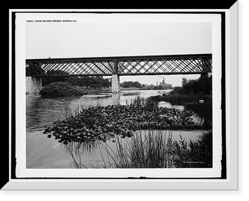 Historic Framed Print, From railway bridge, Geneva, Ill.,  17-7/8" x 21-7/8"