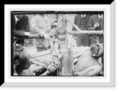 Historic Framed Print, Young Filipino girl, Coney Island, N.Y.,  17-7/8" x 21-7/8"