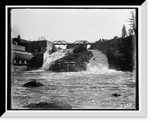 Historic Framed Print, [Quinnesee [sic] Falls, near view],  17-7/8" x 21-7/8"