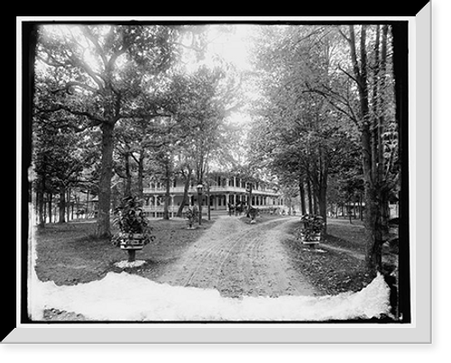 Historic Framed Print, [Oakwood Hotel from gate, Green Lake, Wis.],  17-7/8" x 21-7/8"