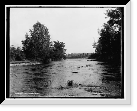 Historic Framed Print, Root River rapids, Racine, Wis. - 2,  17-7/8" x 21-7/8"