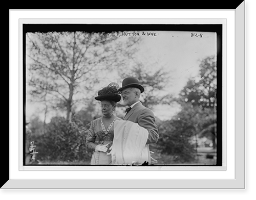 Historic Framed Print, Prof. and Mrs. F.R. Hutton, in park,  17-7/8" x 21-7/8"