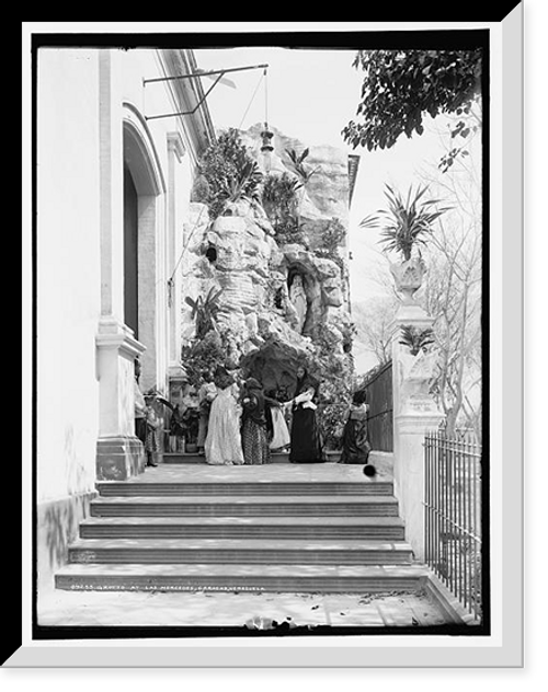 Historic Framed Print, Grotto at Las Mercedes, Caracas, Venezuela,  17-7/8" x 21-7/8"