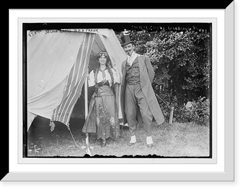 Historic Framed Print, Selma Kraus and H.H. Frank at Society Circus, outside tent, costumed, Long Branch,  17-7/8" x 21-7/8"