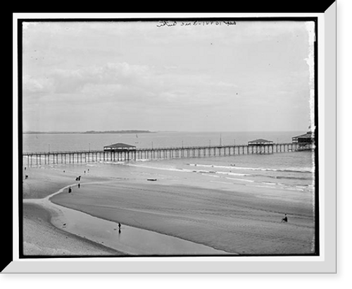 Historic Framed Print, The Beach at Old Orchard, Maine - 2,  17-7/8" x 21-7/8"