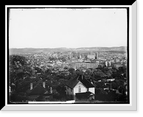Historic Framed Print, Chattanooga and Missionary Ridge from Cameron Hill - 2,  17-7/8" x 21-7/8"