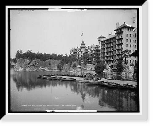 Historic Framed Print, The Boat landing and main entrance, Lake Mohonk House - 2,  17-7/8" x 21-7/8"