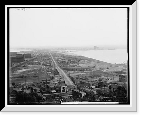 Historic Framed Print, Elevators and harbor, Duluth, Minn.,  17-7/8" x 21-7/8"