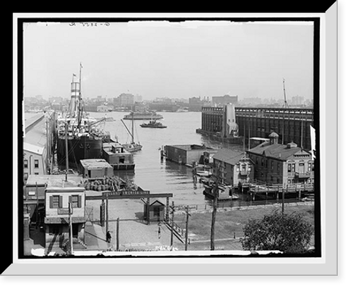 Historic Framed Print, Holland-America Line piers, Hoboken, N.J.,  17-7/8" x 21-7/8"