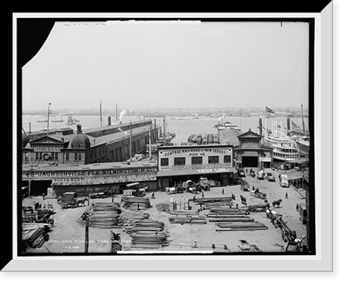 Historic Framed Print, White Star Line piers, New York - 3,  17-7/8" x 21-7/8"