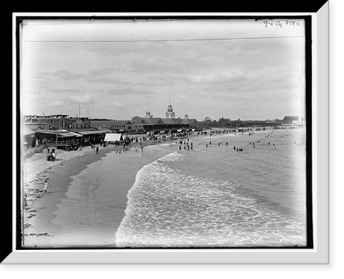 Historic Framed Print, [Narragansett Beach, Narragansett Pier, R.I.],  17-7/8" x 21-7/8"