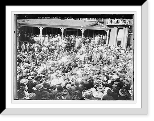 Historic Framed Print, Crowd to welcome Peary, Sydney,  17-7/8" x 21-7/8"