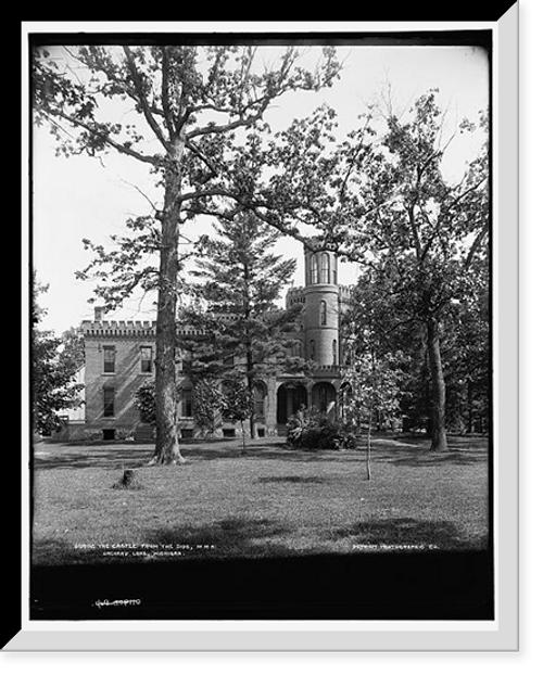 Historic Framed Print, The Castle from the side, M.M.A., Orchard Lake, Michigan,  17-7/8" x 21-7/8"