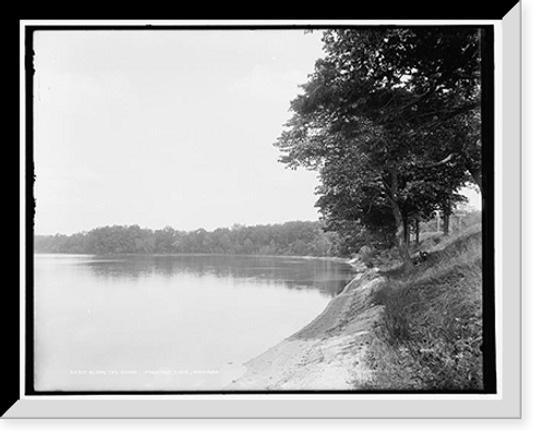 Historic Framed Print, Along the shore, Orchard Lake, Michigan,  17-7/8" x 21-7/8"