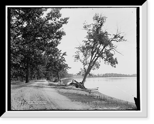 Historic Framed Print, South on the lake road, Orchard Lake, Michigan,  17-7/8" x 21-7/8"