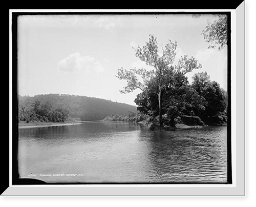 Historic Framed Print, Chemung River at Waverly, N.Y.,  17-7/8" x 21-7/8"