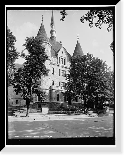 Historic Framed Print, Correspondence School, Scranton, Pa.,  17-7/8" x 21-7/8"