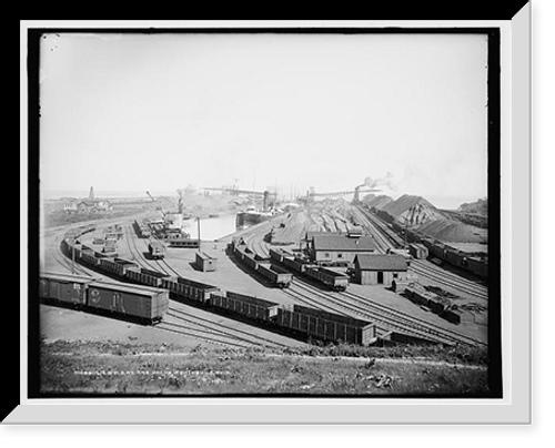 Historic Framed Print, L.S. & M.S. [Lake Shore & Michigan Southern] Ry. ore docks, Ashtabula, Ohio,  17-7/8" x 21-7/8"