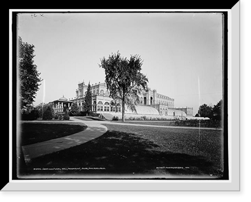 Historic Framed Print, Horticultural Hall, Fairmount Park, Philadelphia,  17-7/8" x 21-7/8"