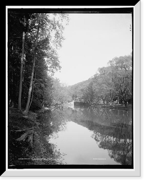 Historic Framed Print, Bridge on Wissahickon Creek, Fairmount Park, Philadelphia,  17-7/8" x 21-7/8"