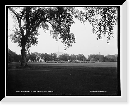 Infantry drill on the plain, U.S. Military Academy - 2 Classic, Antique Print