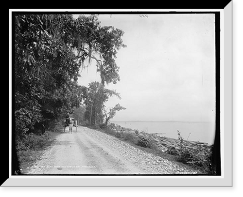 Historic Framed Print, Bay Shell Road and Mobile Bay, Mobile, Ala.,  17-7/8" x 21-7/8"