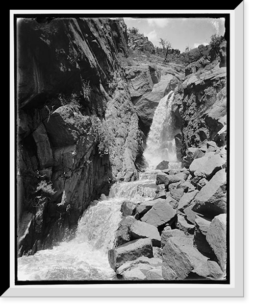 Historic Framed Print, Rainbow Falls in Ute Pass, Manitou, Col.,  17-7/8" x 21-7/8"