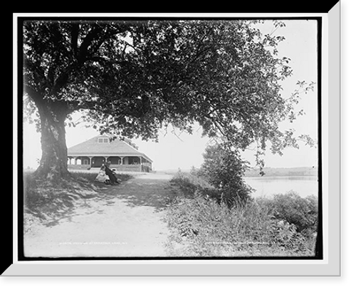 Historic Framed Print, Pavilion at Saratoga Lake, N.Y.,  17-7/8" x 21-7/8"