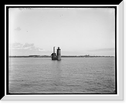 Historic Framed Print, Whale's [i.e. Whale] Back Light, Portsmouth, N.H. - 2,  17-7/8" x 21-7/8"