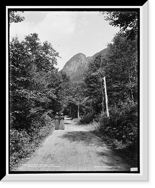 Historic Framed Print, Notch road and Eagle Cliff, Franconia Notch, White Mountains,  17-7/8" x 21-7/8"