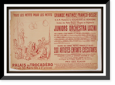 Grande matineacutee franco-belge. au profit des eacutecoles de petits belges refugieacutes en Angleterre. Tous les petits pour les petits. Palais du Trocadeacutero, Antique Print