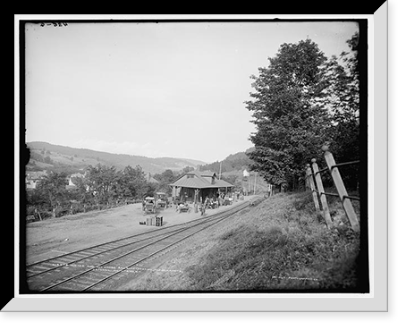 Ulster and Delaware Railroad station, Fleischmann's, Catskill Mountains, N.Y, Antique Print